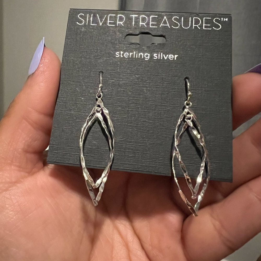 🆕 LARGE STERLING SILVER TREASURES DANGLE EARRINGS